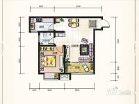 凯旋新城嘉苑1室2厅1卫71㎡户型图