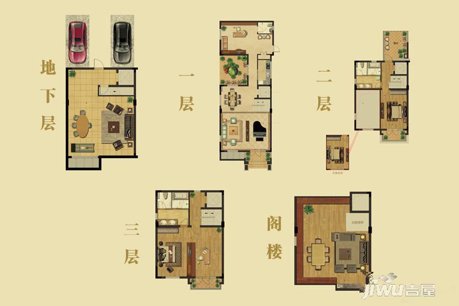 大华紫郡3室6厅3卫302㎡户型图