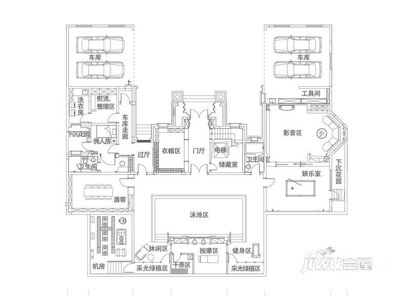 银丰唐郡·桂花园10室3厅7卫1003㎡户型图