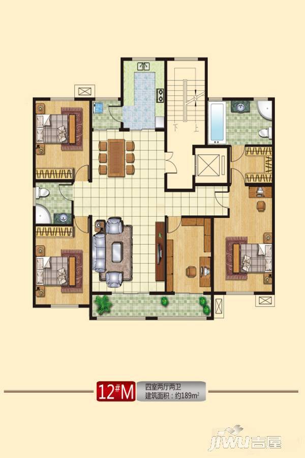 易安明郡4室2厅2卫189㎡户型图