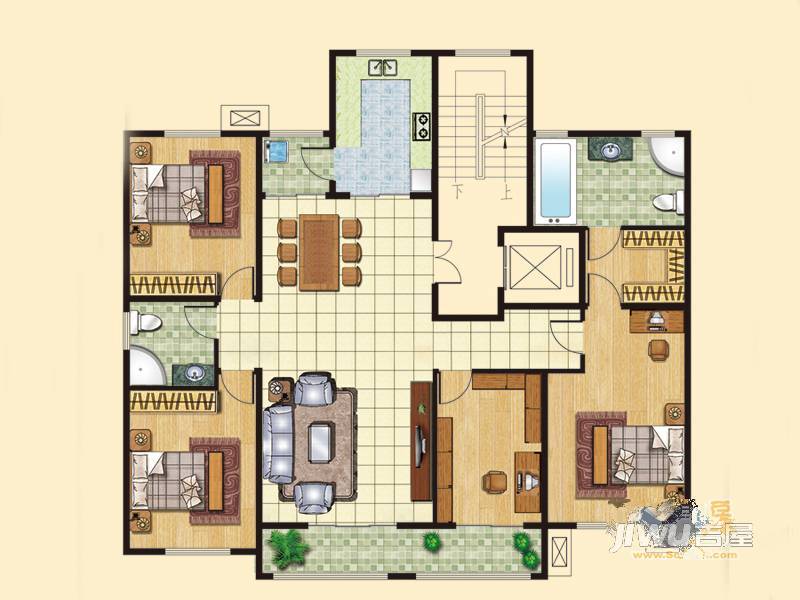 易安明郡4室2厅2卫189㎡户型图