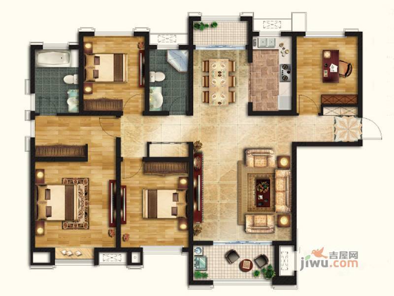 绿地新里梵尔赛公馆4室2厅2卫164㎡户型图