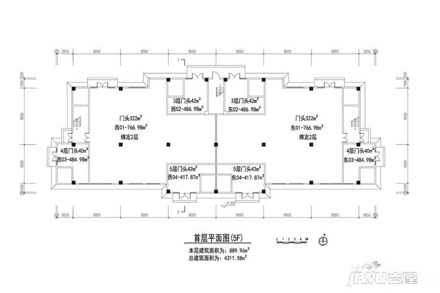 时代总部基地四期普通住宅890㎡户型图