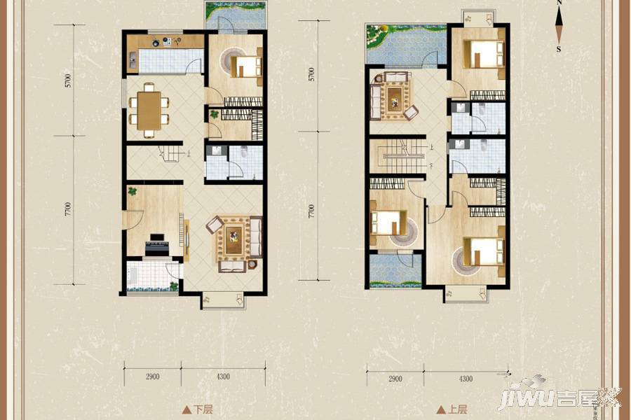 润和山居4室3厅3卫211㎡户型图