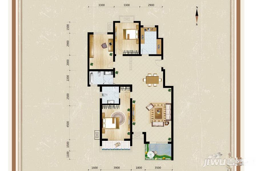 润和山居5室2厅3卫165㎡户型图