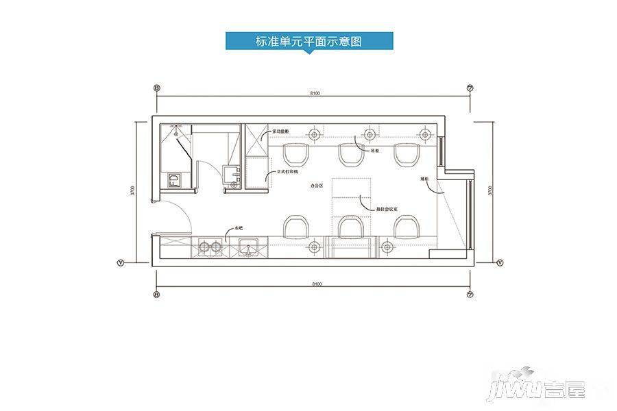 天泰山大e号1室0厅1卫35㎡户型图