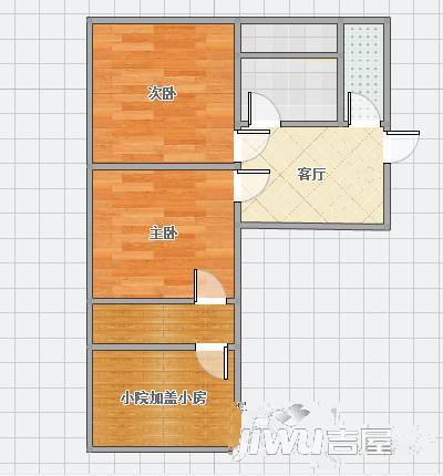 梁府小区2室1厅1卫69㎡户型图