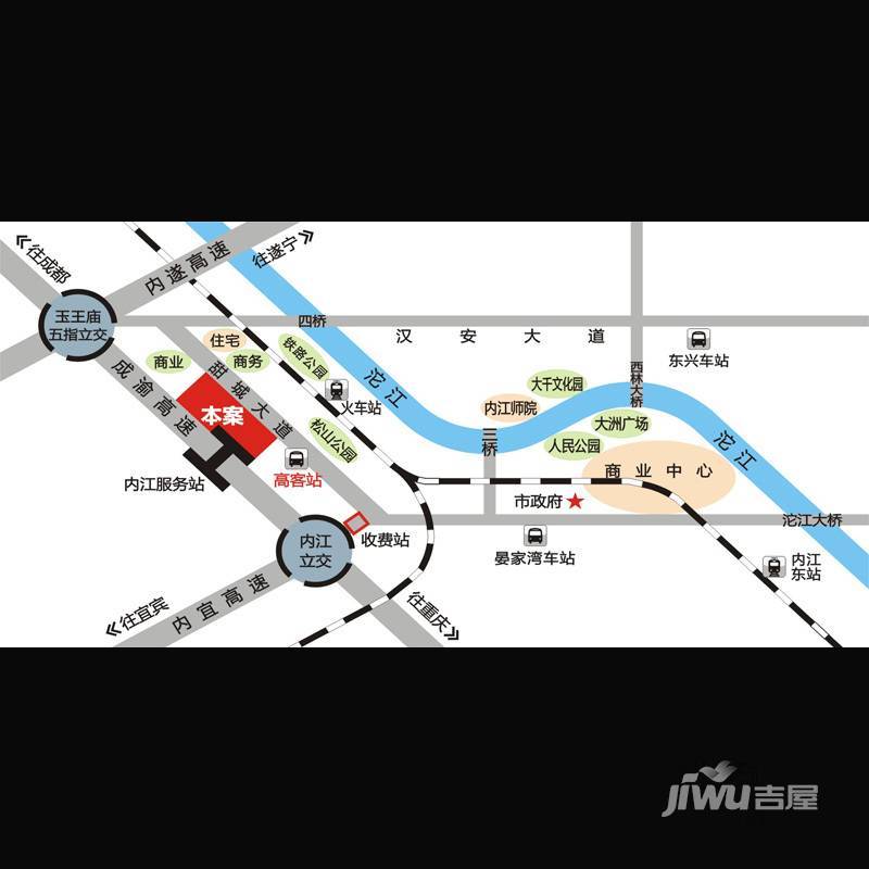 内江国际家居商贸城位置交通图2