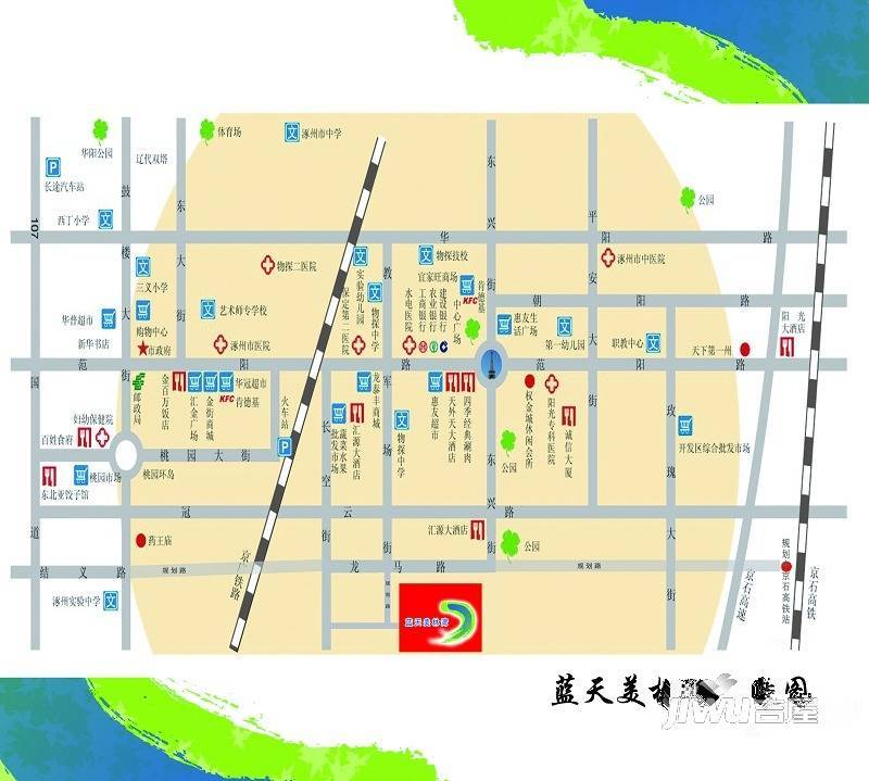 蓝天美林湾位置交通图