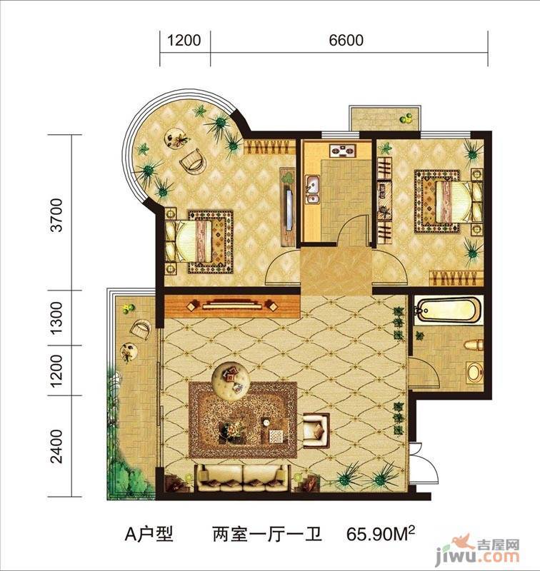 鸿盛凯旋门3室2厅2卫112.2㎡户型图