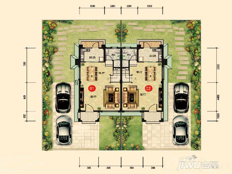 花溪碧桂园3室2厅3卫167㎡户型图