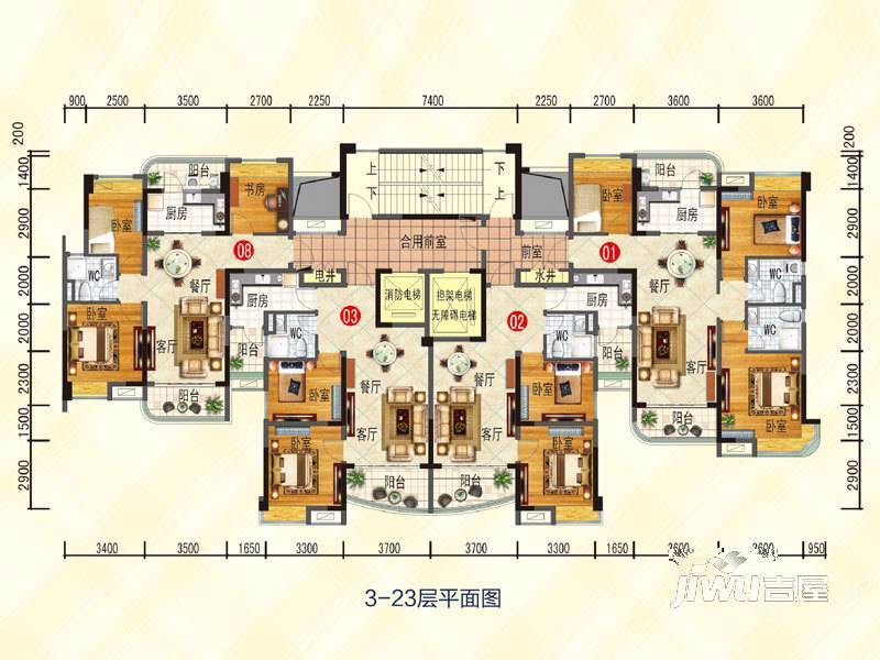 花溪碧桂园2室2厅1卫82㎡户型图