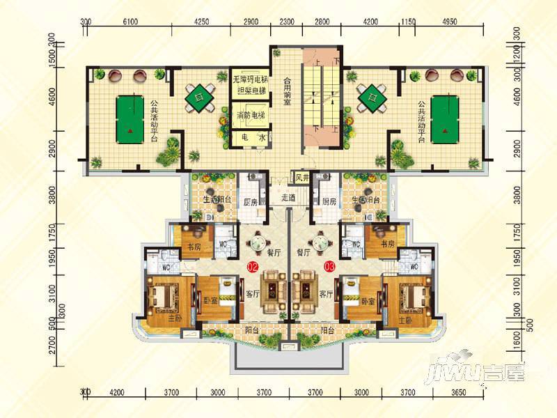 花溪碧桂园3室2厅2卫118㎡户型图