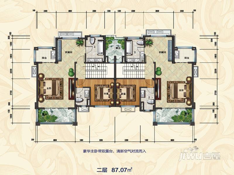 花溪碧桂园2室0厅2卫户型图