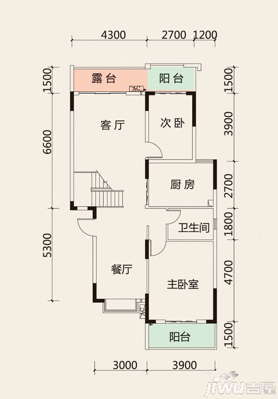 溪山御景4室2厅2卫174.2㎡户型图