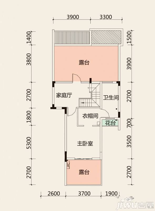 溪山御景3室3厅2卫132.3㎡户型图