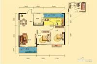 观府壹号2室2厅1卫91㎡户型图