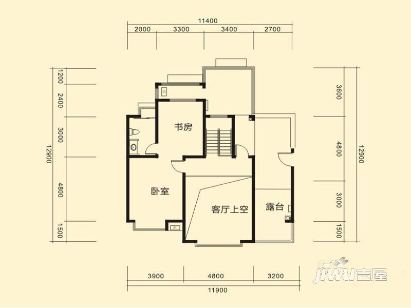 兴隆枫丹白鹭2室1厅1卫80.3㎡户型图