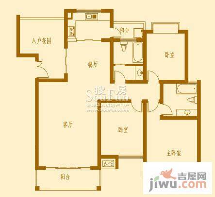 兴隆枫丹白鹭3室2厅2卫133.8㎡户型图