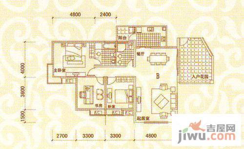 金龙国际花园3室2厅2卫141.9㎡户型图