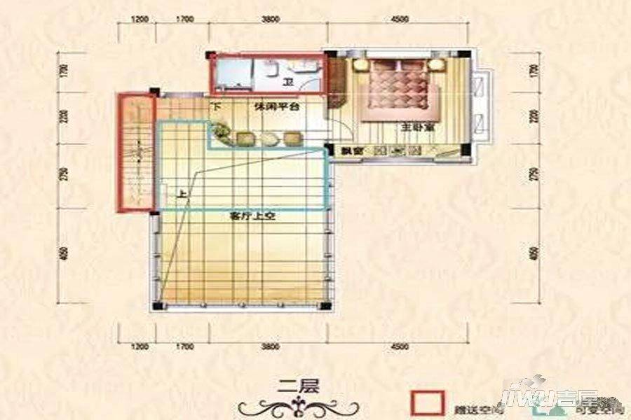 碧桂园中铁天麓1号2室2厅2卫111㎡户型图