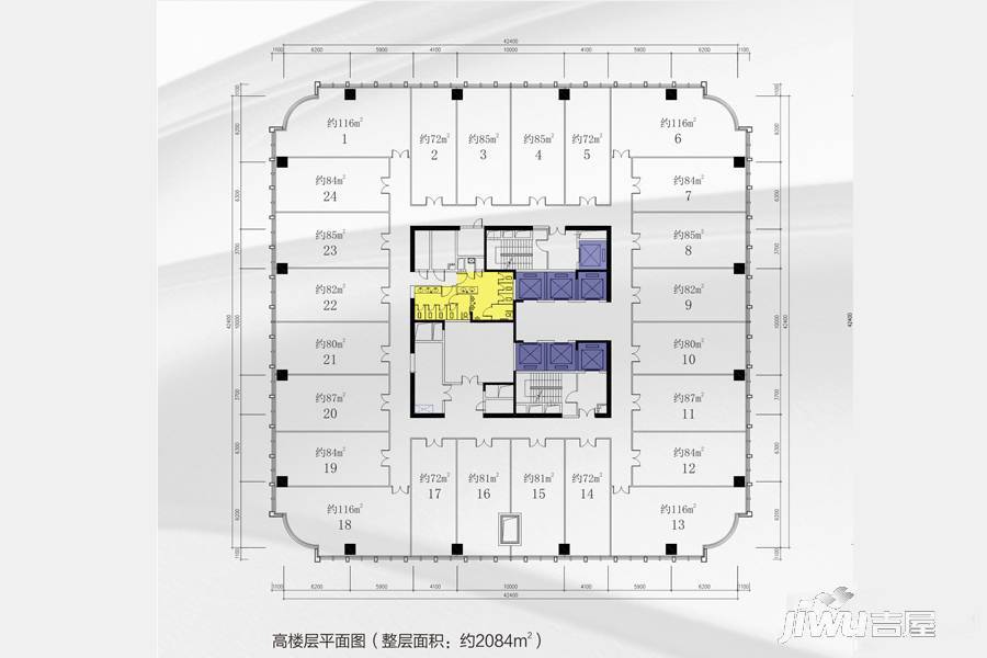 贵州金融城1室1厅1卫85㎡户型图