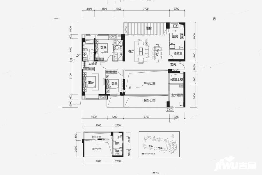 华润国际社区4室2厅2卫160㎡户型图