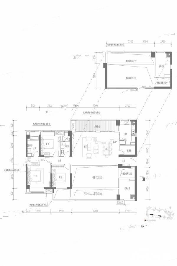 华润国际社区3室2厅2卫157㎡户型图