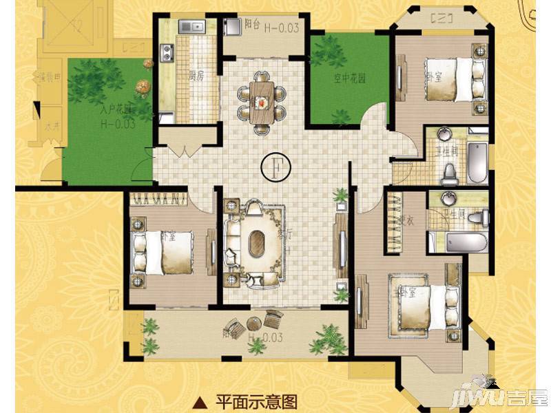 海门中南世纪锦城5室2厅2卫170㎡户型图