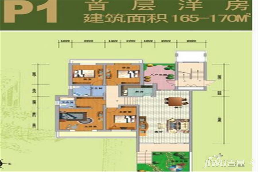 万佳阳光城4室2厅2卫168㎡户型图