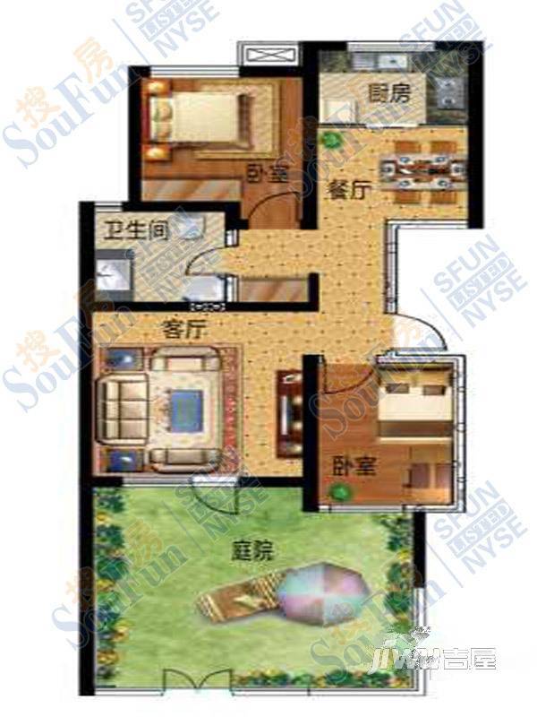 百大生态庄园2室2厅1卫180㎡户型图