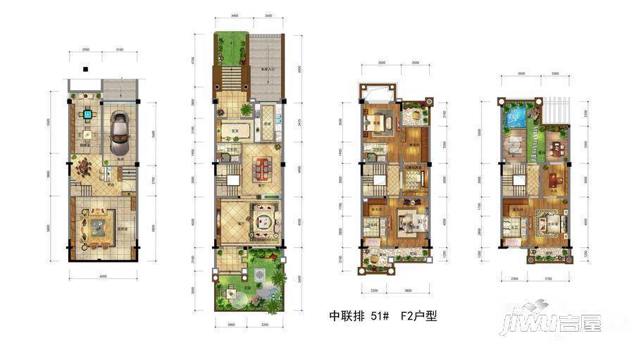 三盛国际海岸别墅-联排157.2㎡户型图