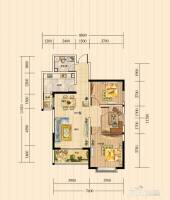 富安财富广场3室2厅1卫95㎡户型图