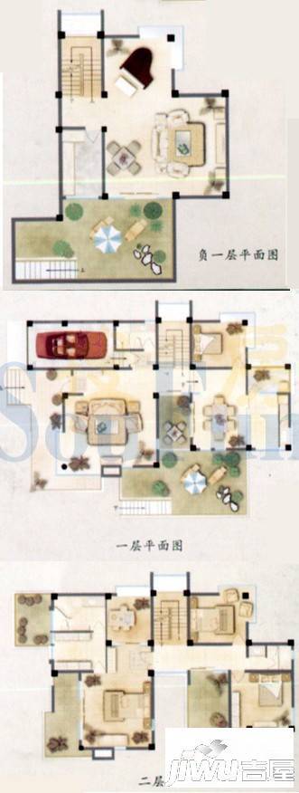 野鸭湖酩悦台4室3厅3卫267.5㎡户型图