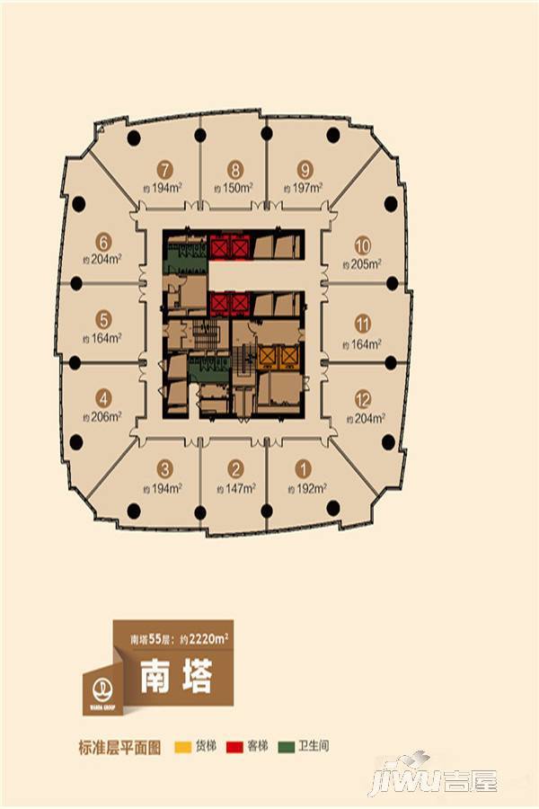 昆明西山万达广场普通住宅2220㎡户型图