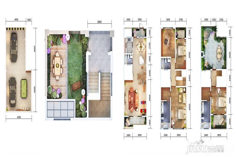 官房都铎城邦4室2厅4卫216㎡户型图