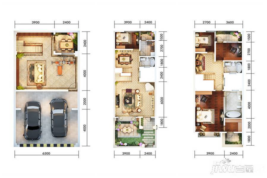 官房都铎城邦4室3厅3卫210㎡户型图