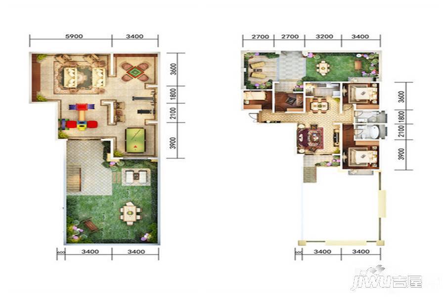 官房都铎城邦4室2厅2卫224㎡户型图