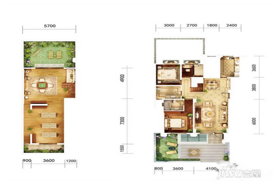 官房都铎城邦3室2厅2卫187㎡户型图