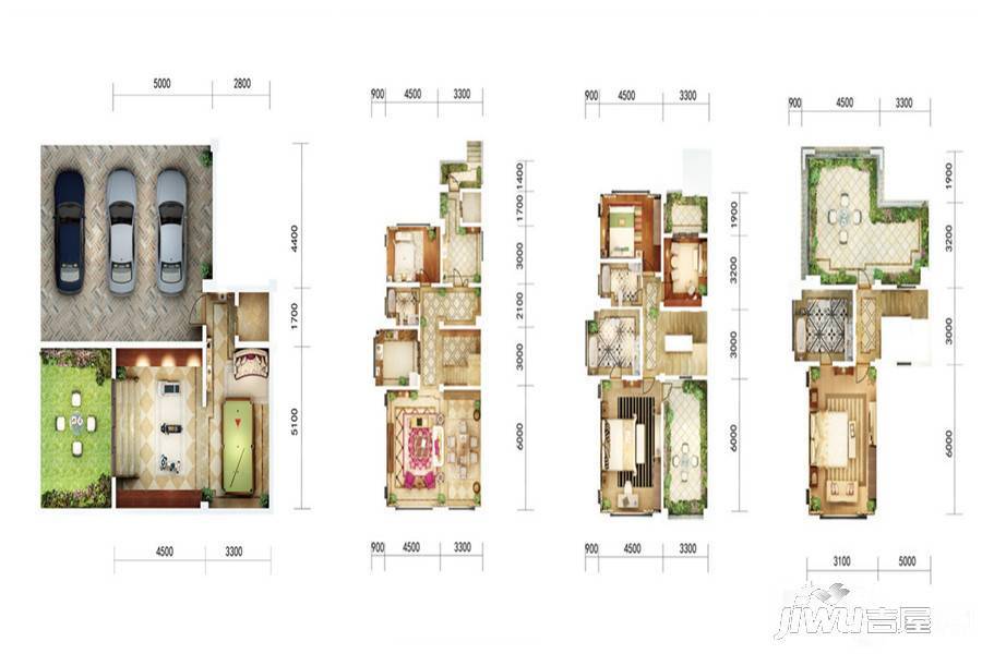 官房都铎城邦5室2厅4卫335㎡户型图