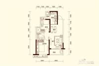 昆明恒大云报华府2室2厅1卫77.1㎡户型图