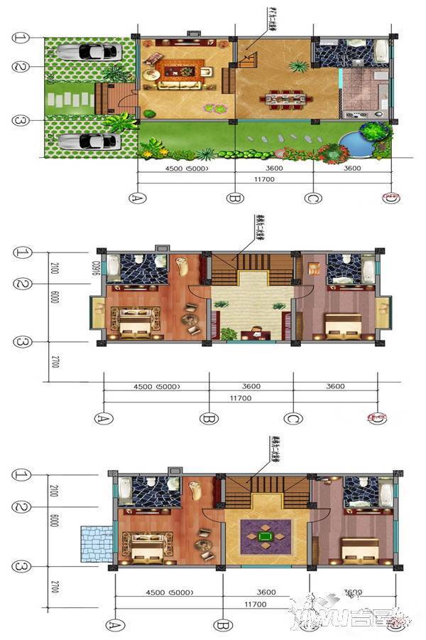 高原水乡4室2厅5卫223.8㎡户型图