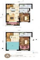 华信悦峰2室2厅2卫90.1㎡户型图