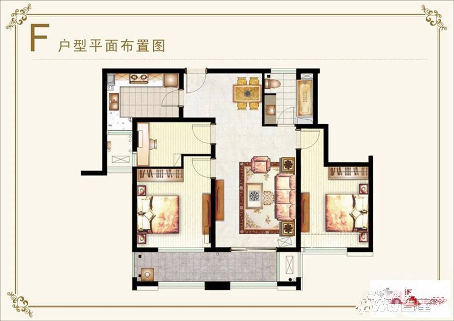 鑫伟金色家园3室2厅1卫户型图