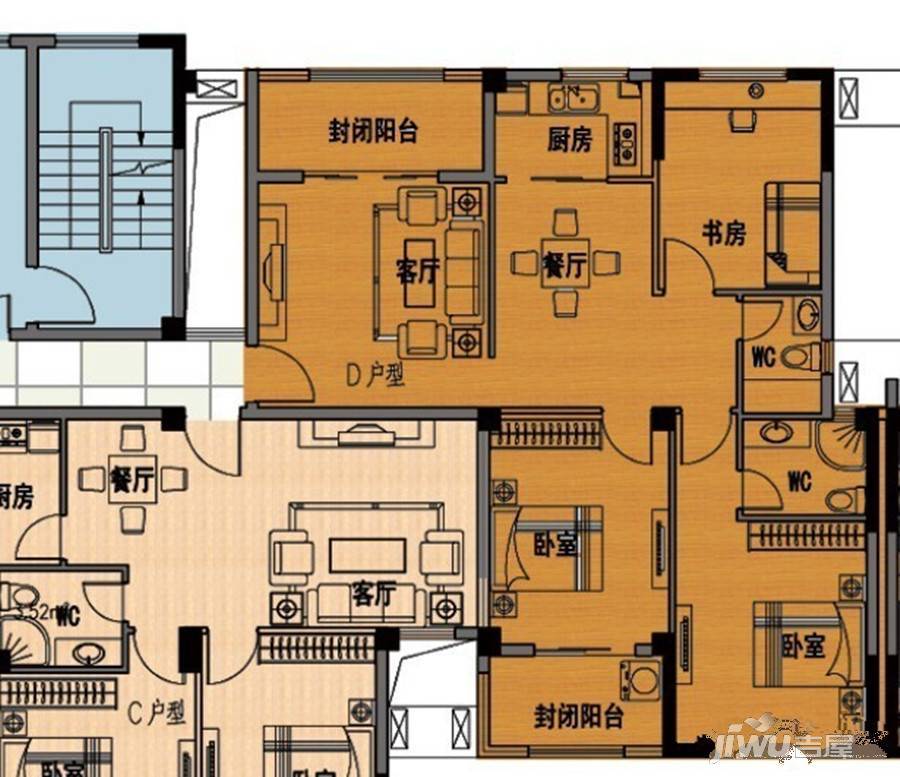 上东一品4室4厅2卫160.8㎡户型图