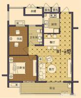 东部名城一期2室2厅1卫80㎡户型图