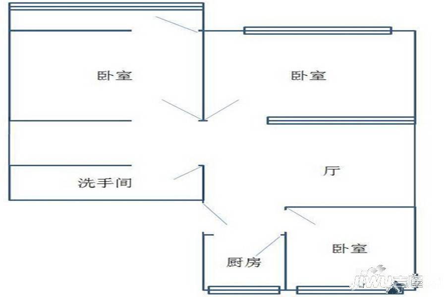 幸福里3室2厅1卫110㎡户型图