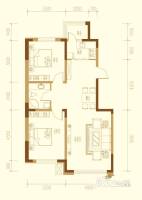 中天北湾新城2室2厅1卫92㎡户型图