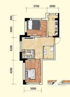硅谷壹号2室1厅1卫75㎡户型图