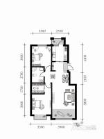 阳光新城三期中央街区3室2厅1卫87.6㎡户型图